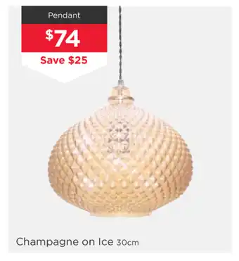 Early Settler Champagne on Ice Pendant offer