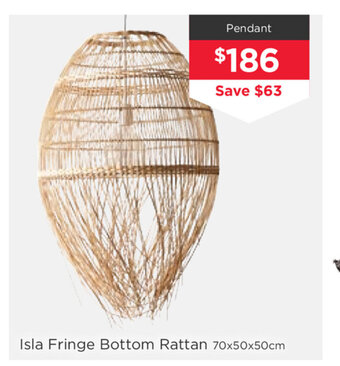 Isla Fringe Bottom Rattan Pendant