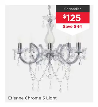 Early Settler Etienne Chrome 5 Light Chandelier offer