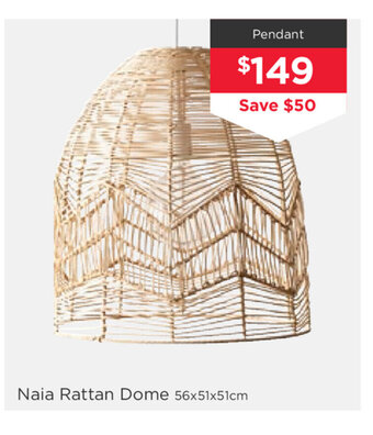 Early Settler Naia Rattan Dome Pendant offer
