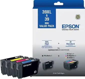 Officeworks Epson 39XL Black and 39 Colour Four Ink Value Pack offer