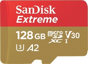 Officeworks SanDisk 128GB Extreme MicroSDXC Memory Card offer