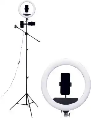 Officeworks Otto 14" Ring Light with Microphone Stand and Selfie Remote offer
