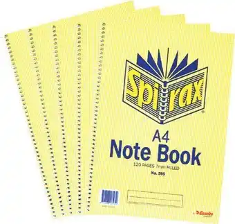 Officeworks Spirax 5 Pack A4 120 Page Notebooks offer