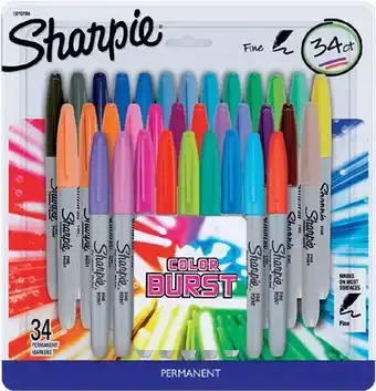 Officeworks Sharpie 34 Pack Fine Nib Color Burst Permanent Markers offer
