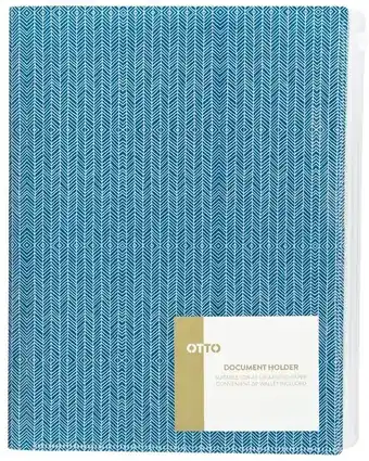 Officeworks Otto A3/A4 Document Holder Zip Wallet - Blue offer