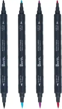 Officeworks Born Dual-Tip Professional Brush Markers offer