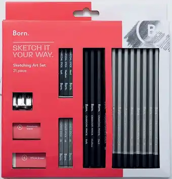 Officeworks Born 21 Piece Sketching Set offer
