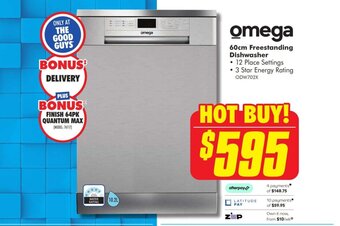 The Good Guys Omega 60cm Freestanding Dishwasher offer