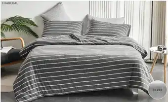 Spotlight Koo Jersey Cotton Stripe Quilt Cover Set offer