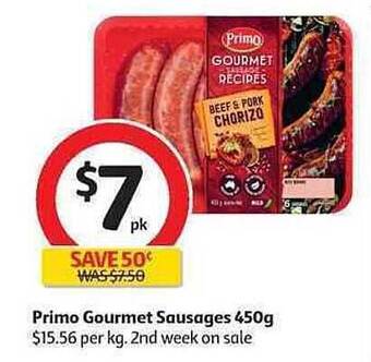 Coles Primo Gourmet Sausages 450g offer