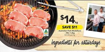 Drakes Australian Pork Medallions - Min 1.2kg offer