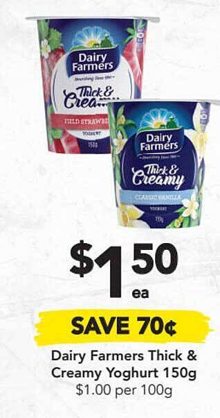 Drakes Dairy Farmers Thick & Creamy Yoghurt 150g offer