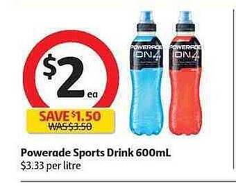 Coles Powerade Sports Drink 600mL offer
