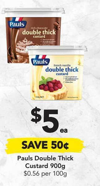 Drakes Pauls Double Thick Custard 900g offer