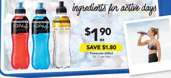 Drakes Powerade 600ml offer