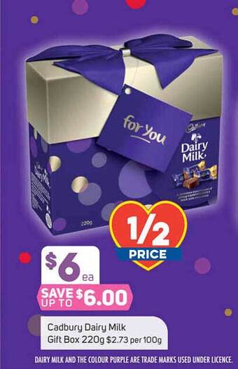 Cadbury Dairy Milk Gift Box 220g