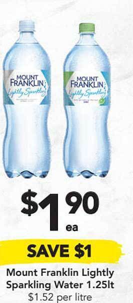 Drakes Mount Franklin Lightly Sparkling Water 1.25Lt offer