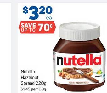 Foodland Nutella Hazelnut Spread 220g offer