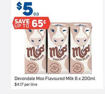 Foodland Devondale Moo Flavoured Milk 6 X 200ml offer
