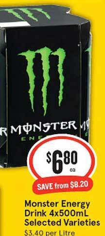 IGA Monster Energy Drink 4x500mL offer