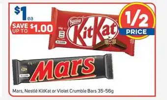 Mars, Nestlé KitKat Or Violet Crumble Bars 35-56g