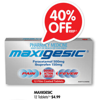 Alliance Pharmacy Maxigesic 12 Tablets offer