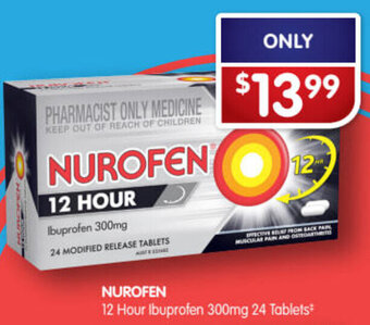 Alliance Pharmacy Nurofen 12 Hour Ibuprofen 300mg 24 Tablets offer