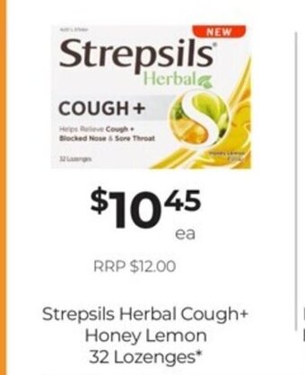 Strepsils Herbal Cough+ Honey Lemon 32 Lozenges