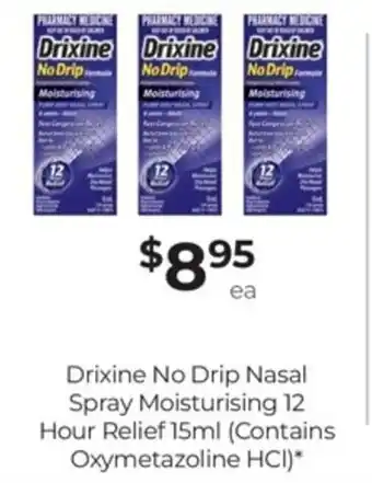 Drixine No Drip Nasal Spray Moisturising 12 Hour Relief 15ml