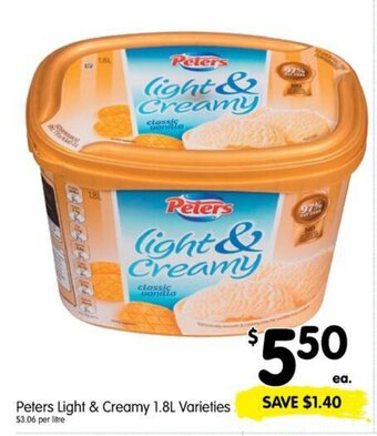 Spar Peters Light & Creamy 1.8L Varieties offer
