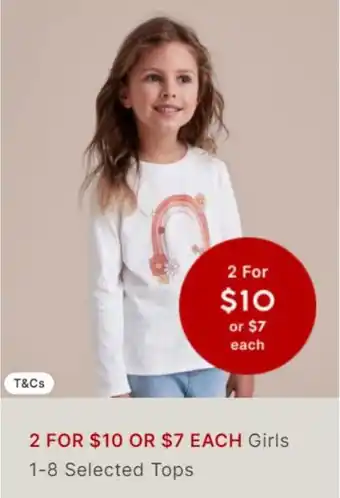 2 for 10,00 Girls 1-8 Selected Tops