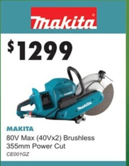Makita 80V Max (40Vx2) Brushless 355mm 