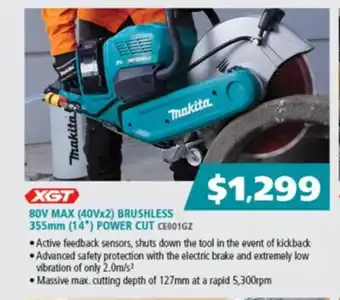 United Tools XGT 80V Max (40Vx2) Brushless 355mm (14*) Power Cut CE001GZ offer