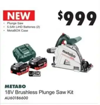 Metabo 18V Brushless Plunge Saw Kit AU60186600