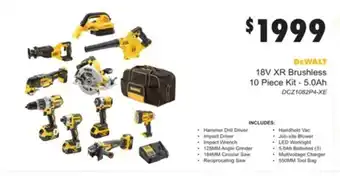 United Tools Dewalt 18V XR Brushless 10 Piece Kit - 5.0Ah DCZ1082P4-XE offer