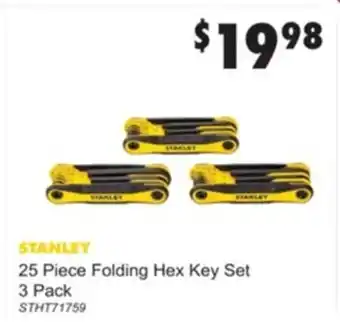 Stanley 25 Piece Folding Hex Key Set 3 Pack STHT71759