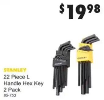 United Tools Stanley 22 Piece L Handle Hex Key 2 Pack 85-753 offer