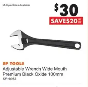 SP Tools Adjustable Wrench Wide Mouth Premium Black Oxide 100mm SP18053