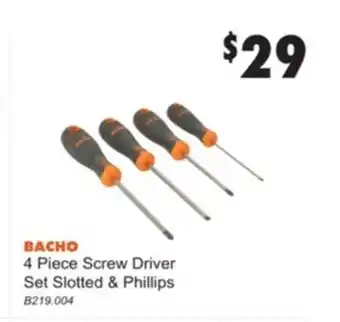 United Tools Bacho 4 Piece Screw Driver Set Slotted & Phillips B219.004 offer