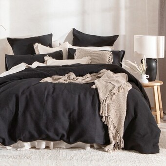 Pillow Talk Emerson Black Quilt Cover Set by Habitat offer