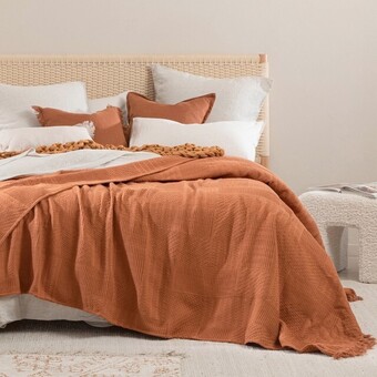 Pillow Talk Waffle Patchwork Bed Cover by Habitat offer