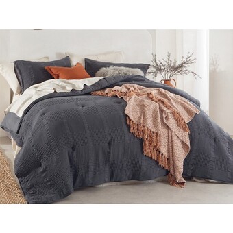 Pillow Talk Waffle Gauze Comforter Set by Habitat offer