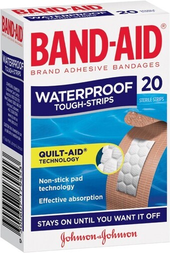IGA Band-Aid Waterproof Tough Strips 10-20 Pack Selected Varieties offer
