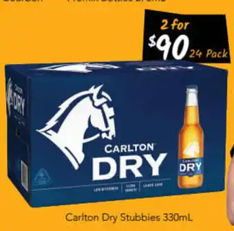 Cellarbrations 2 For 90,00 24-pack Carlton Dry Stubbies 330ml offer