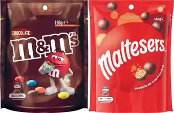 Coles Mars M&M’s Maltesers or Pods 120g-180g, Skittles 160g-200g or Starburst Chews 215g-235g offer