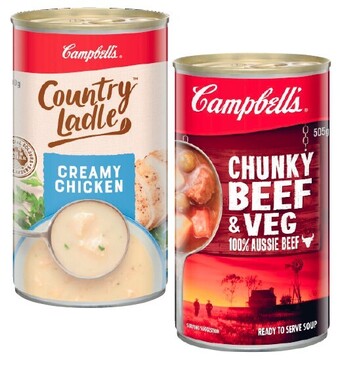 Coles Campbell’s Country Ladle or Chunky Soup 495g-505g offer