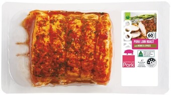Woolworths Woolworths COOK Pork Loin Mini Roast with Herbs & Spices – From the Meat Dept offer