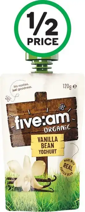 Woolworths Five AM Organic Yoghurt Pouch 120g – From the Fridge offer