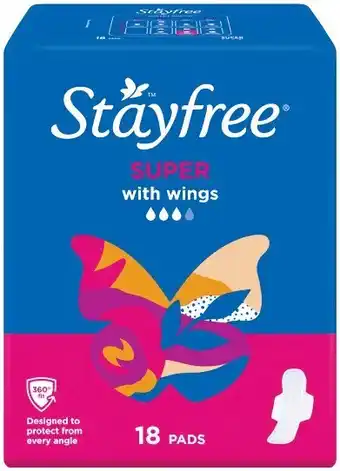 Woolworths Stayfree Pads with Wings Pk 18-20 offer